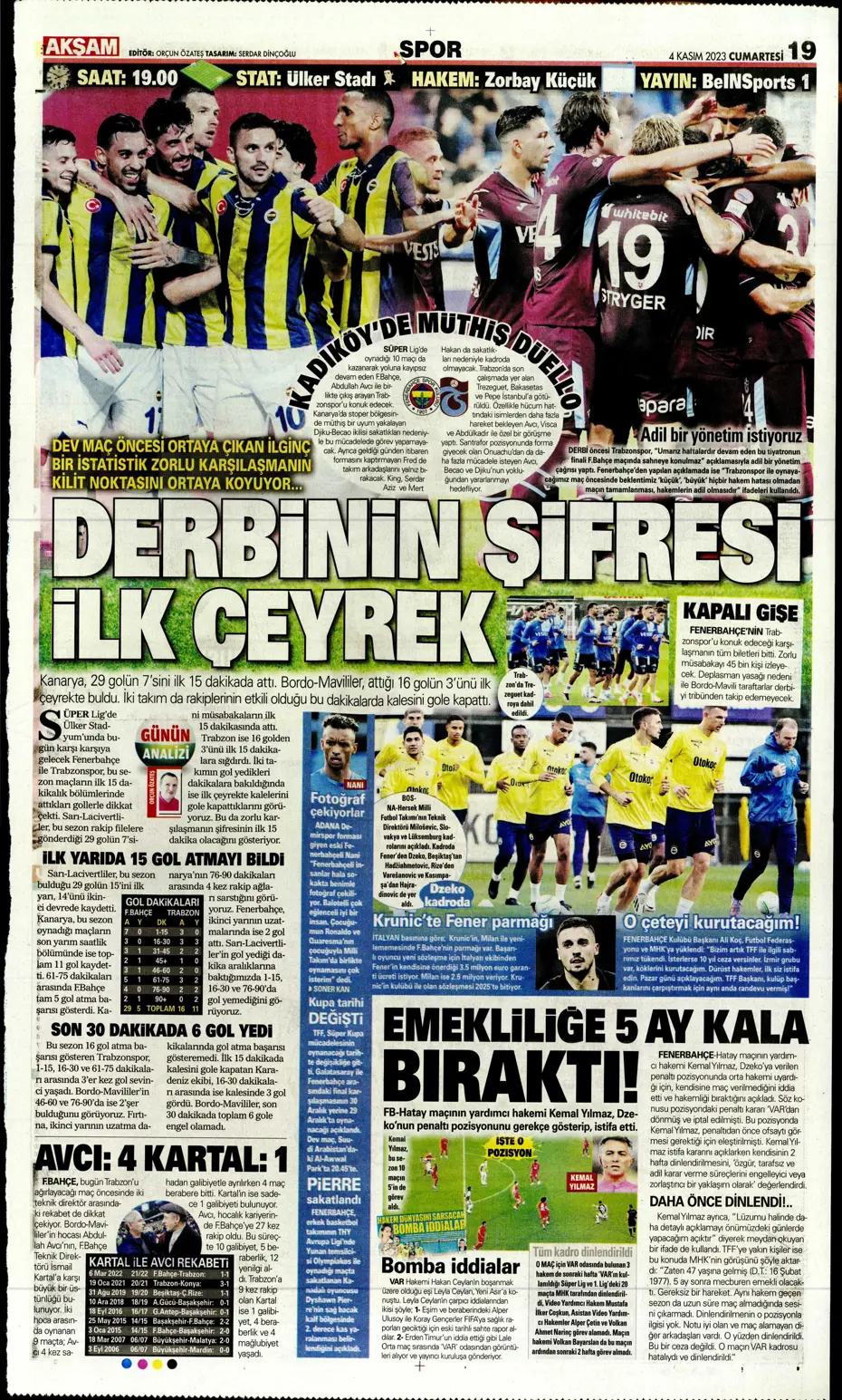 "Derbinin şifresi ilk çeyrek" | Sporun manşetleri (4 Kasım 2023) - 2