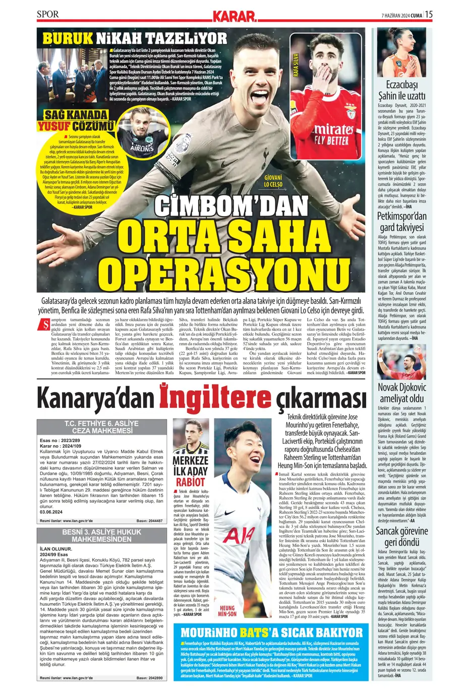 "Fener'e 'Uçan Koreli'" | Sporun manşetleri (7 Haziran 2024) - 20 "Fener'e 'Uçan Koreli'" | Sporun manşetleri (7 Haziran 2024) - 20