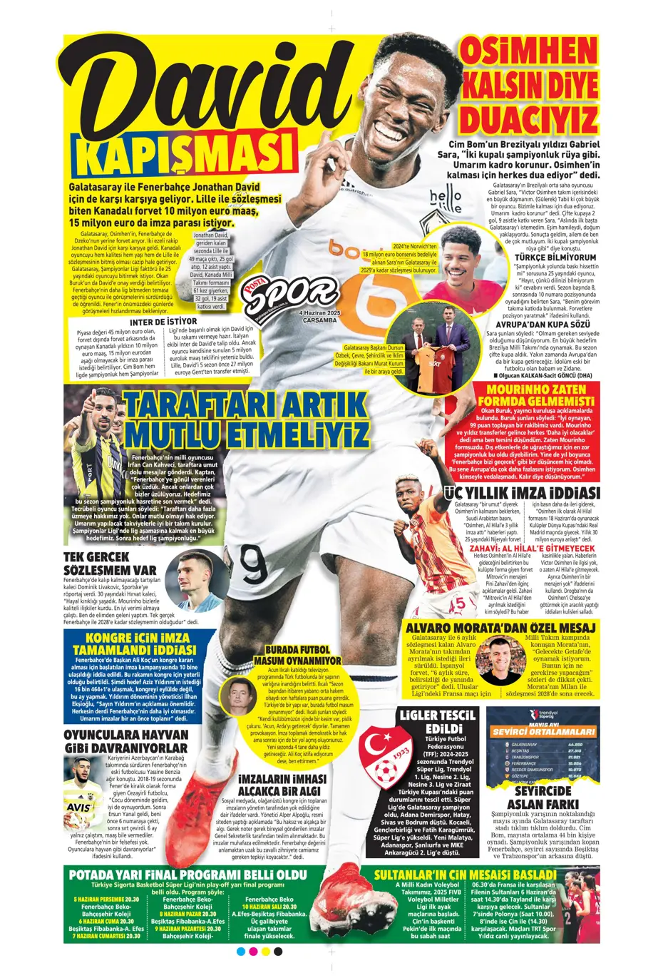 "Fener'den Vlahovic için çılgın teklif" | Sporun manşetleri - 25