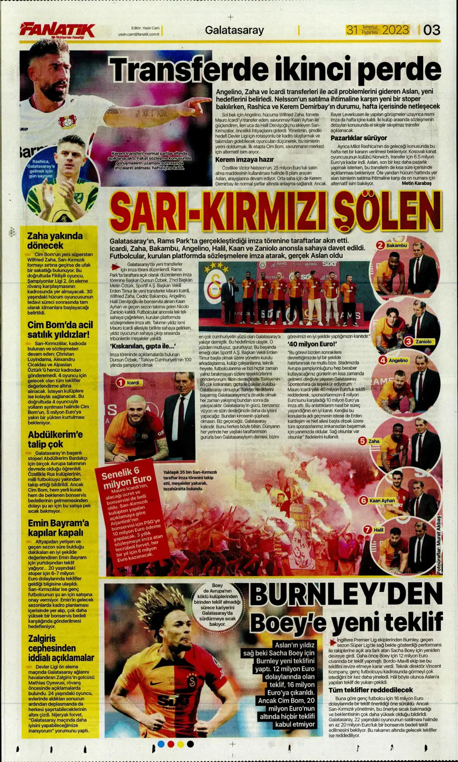 "Zaha'nın rövanşı Felix" | Sporun Manşetleri (31 Temmuz 2023) - 3