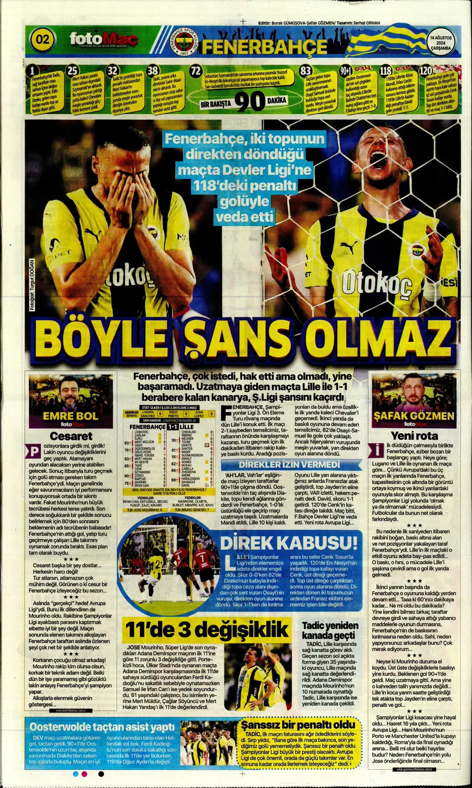 "Yüzde bin şanssızlık" | Sporun manşetleri - 12