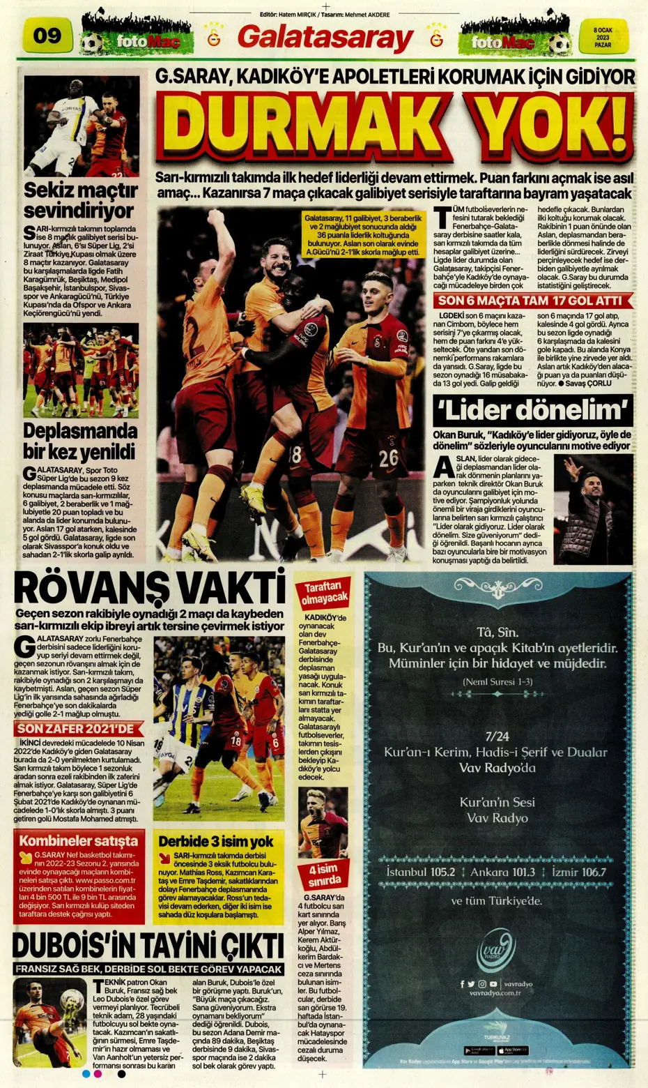 Sporun Manşetleri (8 Ocak 2023) - 19