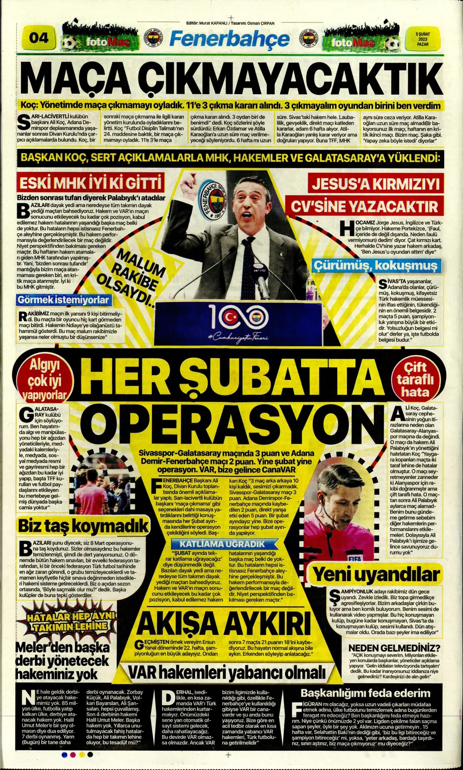 Sporun Manşetleri (5 Şubat 2023) - 16