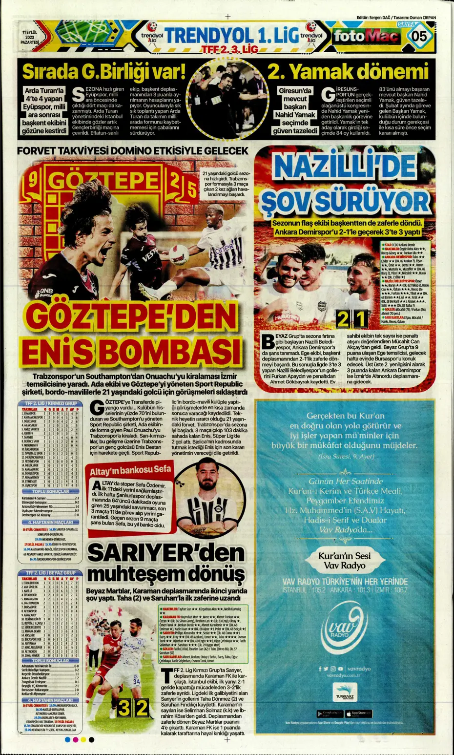 "Sacha Boey, İtalya yolcusu" | Sporun manşetleri (11 Eylül 2023) - 13 "Sacha Boey, İtalya yolcusu" | Sporun manşetleri (11 Eylül 2023) - 13