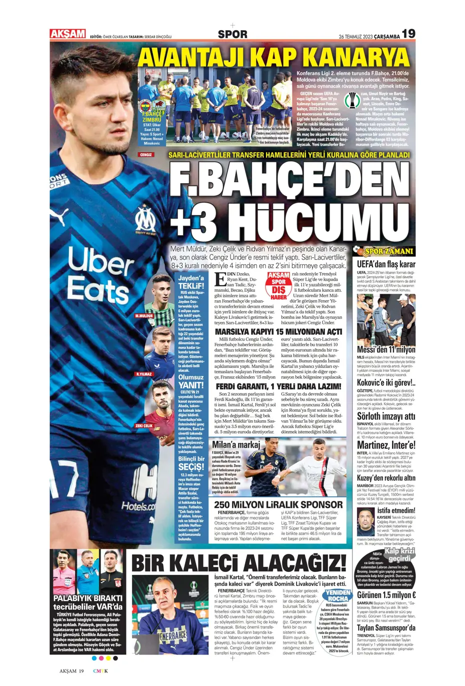 "Beşiktaş'ın istediği Rebic Fenerbahçe'ye" | Sporun manşetleri (26 Temmuz 2023) - 4