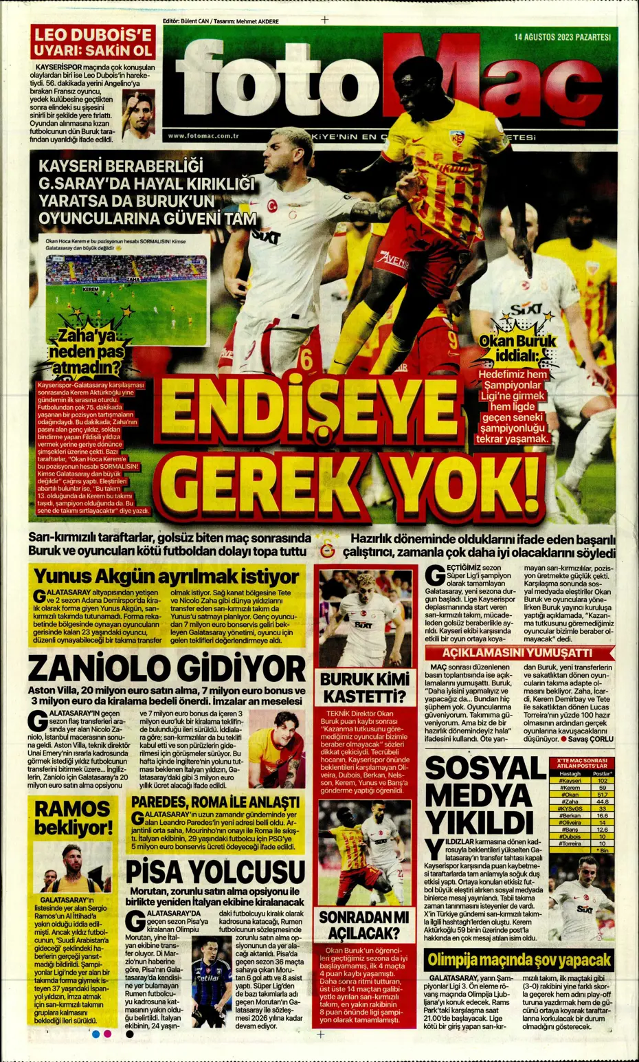 "Talisca için ilk teklif" | Sporun Manşetleri (14 Ağustos 2023) - 13