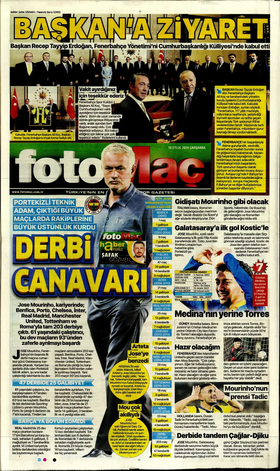 "Jose Mourinho'dan derbi kararı" | Sporun manşetleri - 18 "Jose Mourinho'dan derbi kararı" | Sporun manşetleri - 18
