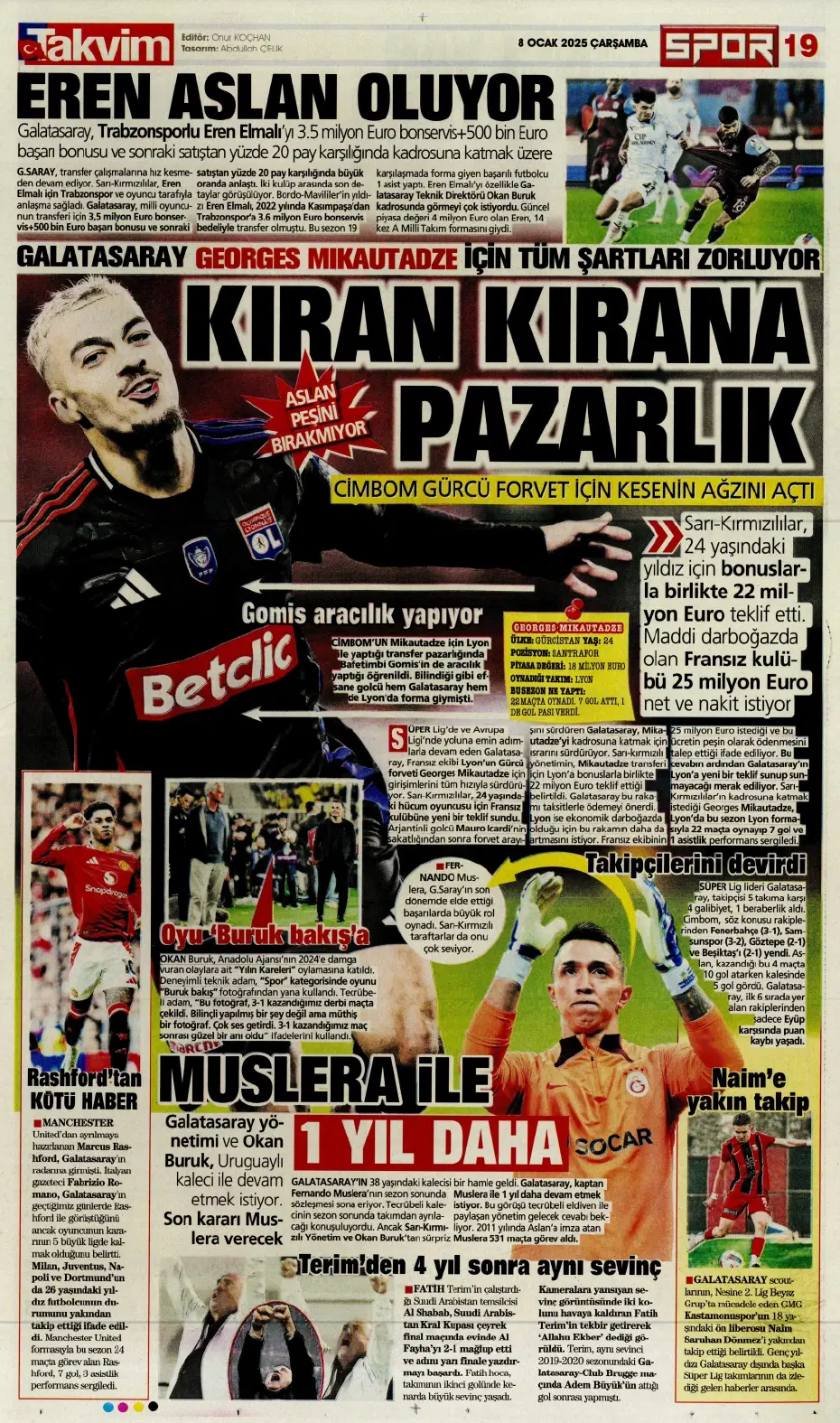 "Fenerbahçe'de büyük gün" | Sporun manşetleri (8 Ocak 2025) - 24