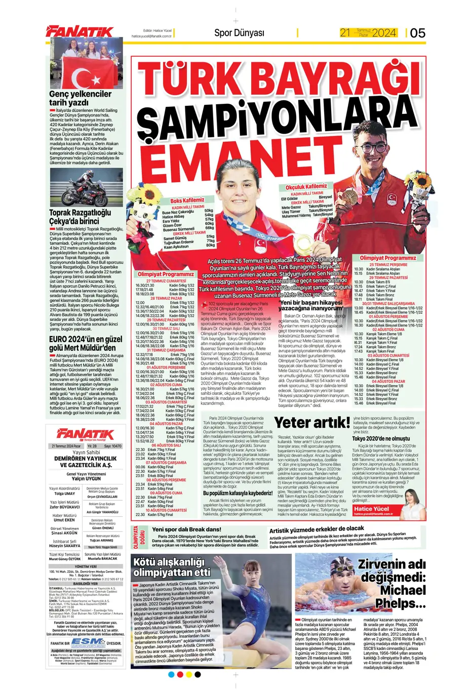 "Fenerbahçe'den Berge hamlesi" | Sporun Manşetleri (21 Temmuz 2024) - 6 "Fenerbahçe'den Berge hamlesi" | Sporun Manşetleri (21 Temmuz 2024) - 6