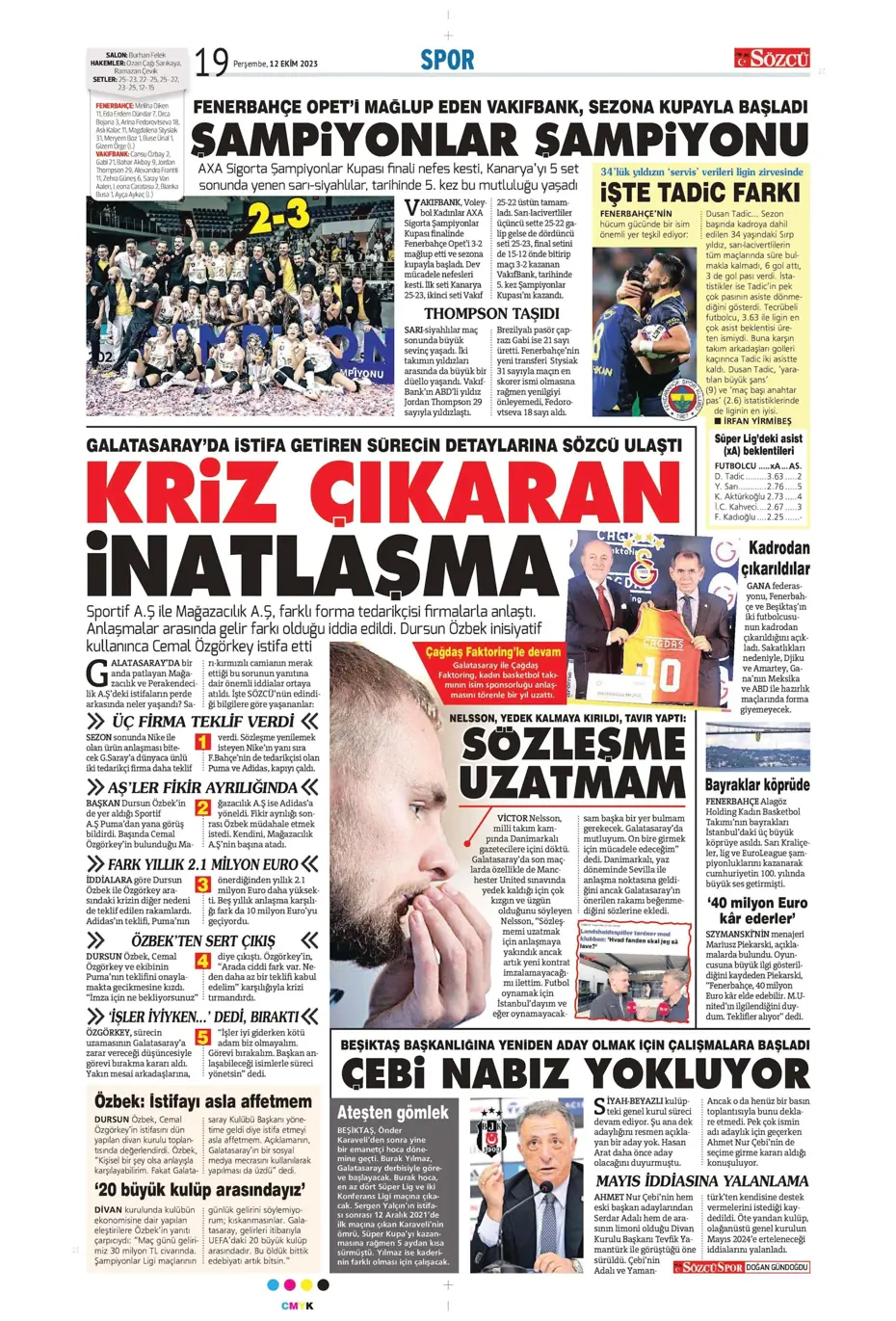 "Amiral gemisi Galatasaray" | Sporun manşetleri (12 Ekim 2023) - 29