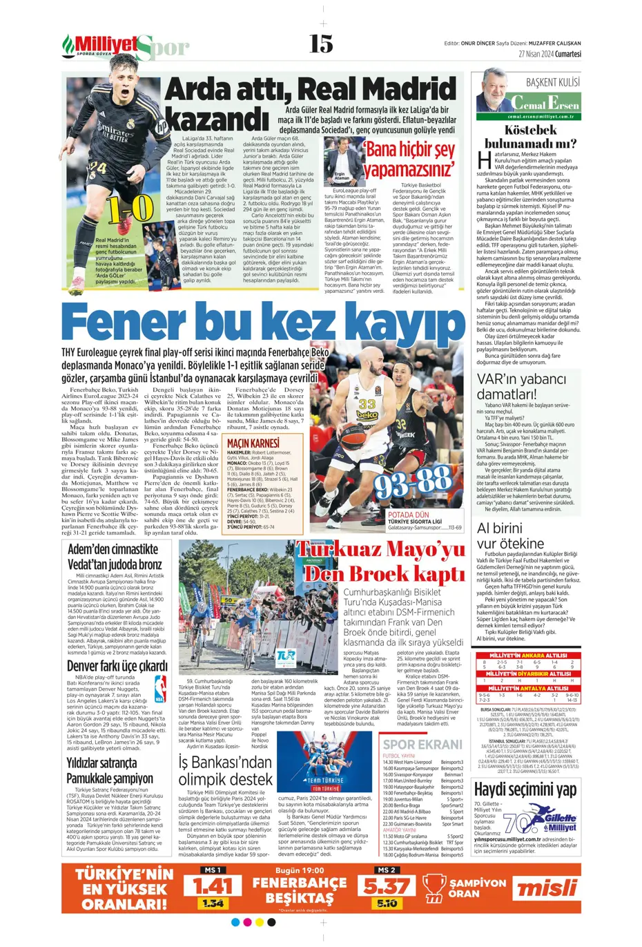 "Kadıköy'de dev kapışma" | Sporun Manşetleri - 20