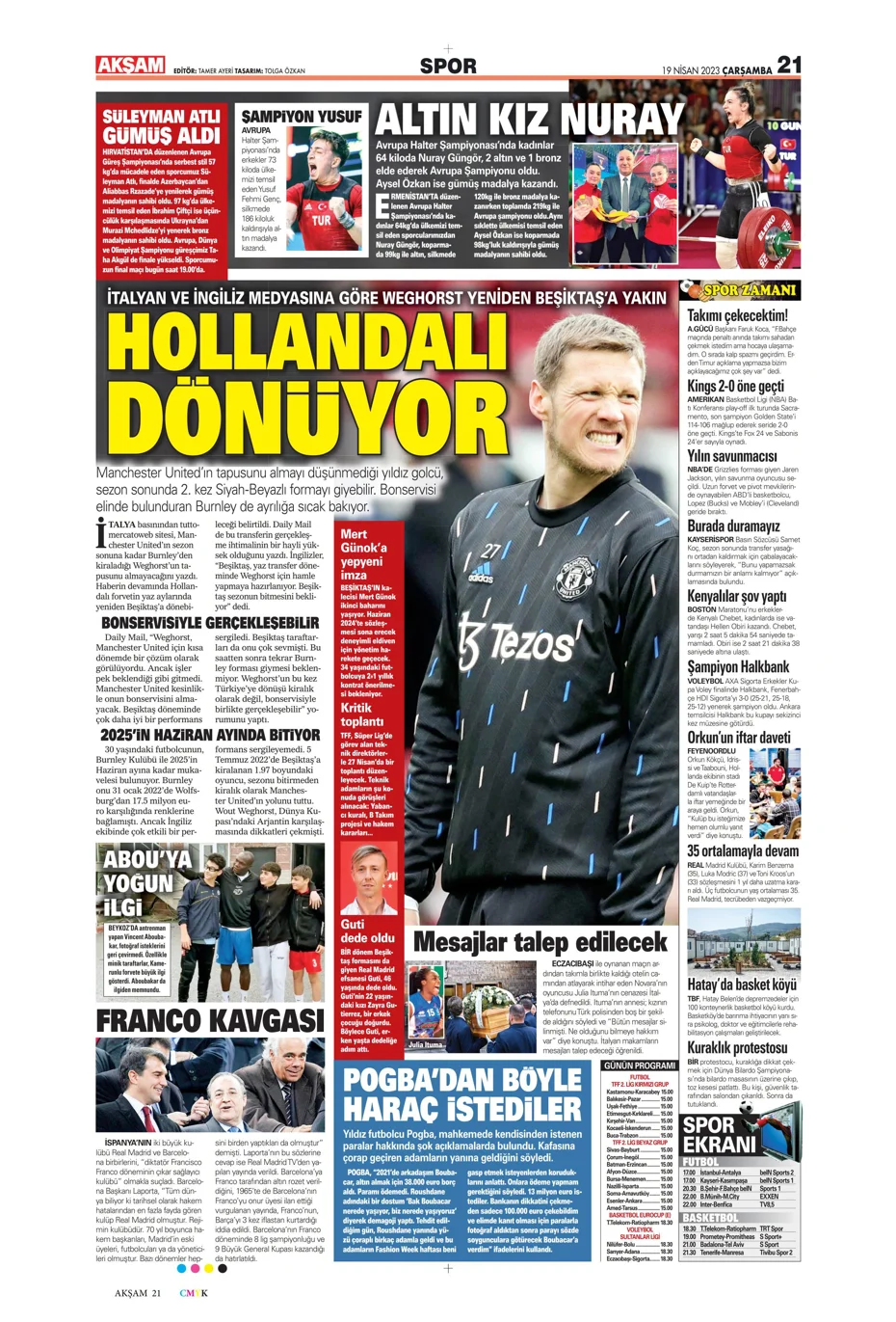 "Galatasaray'ın şov gecesi" | Sporun Manşetleri - 1