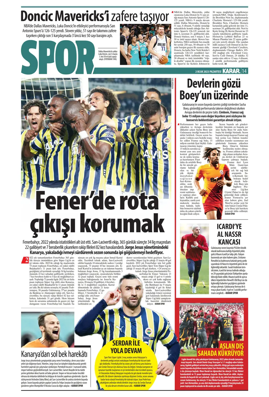 Sporun Manşetleri (2 Ocak 2023) - 16