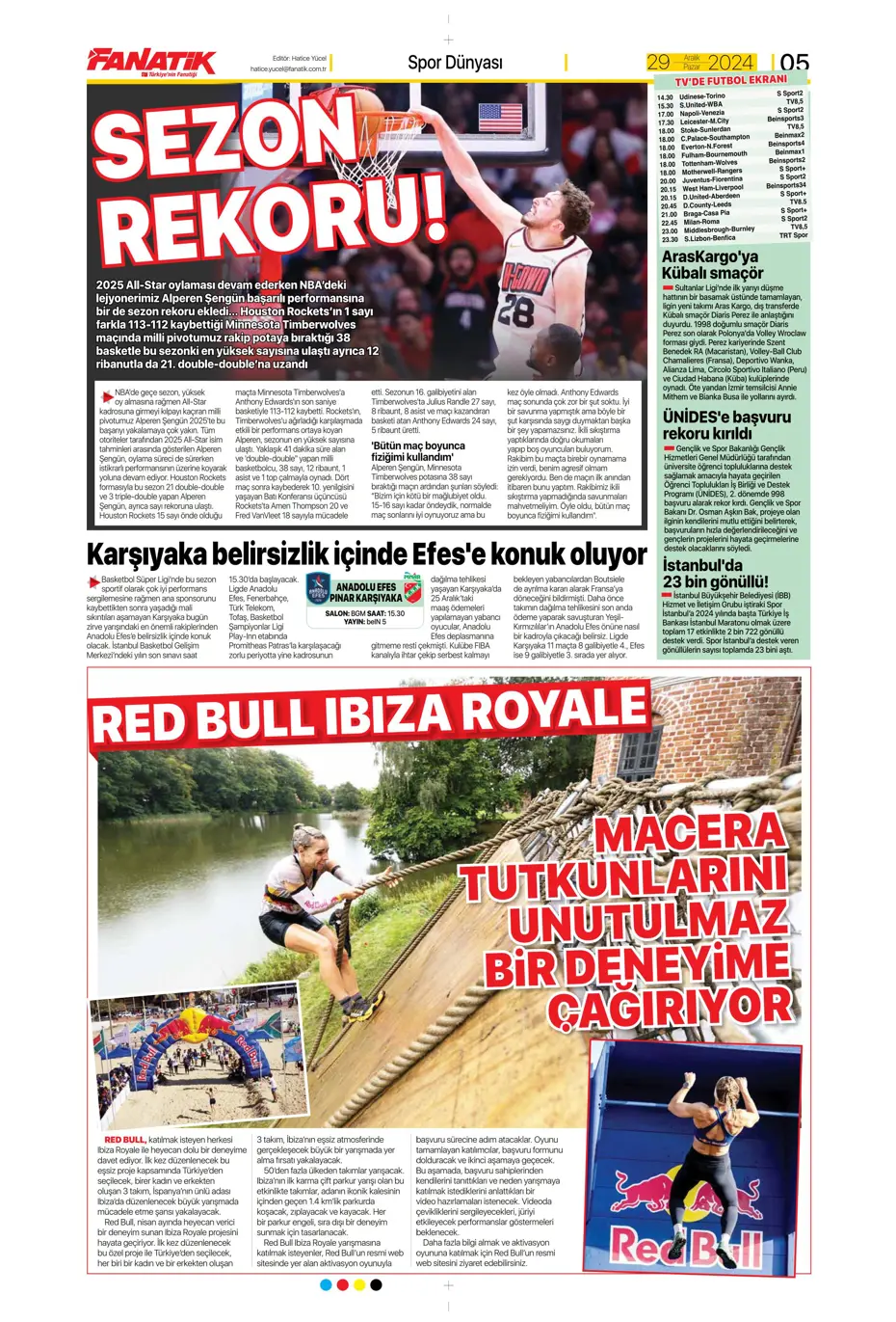 "Mikautadze'de sona doğru" | Sporun manşetleri (29 Aralık 2024) - 9