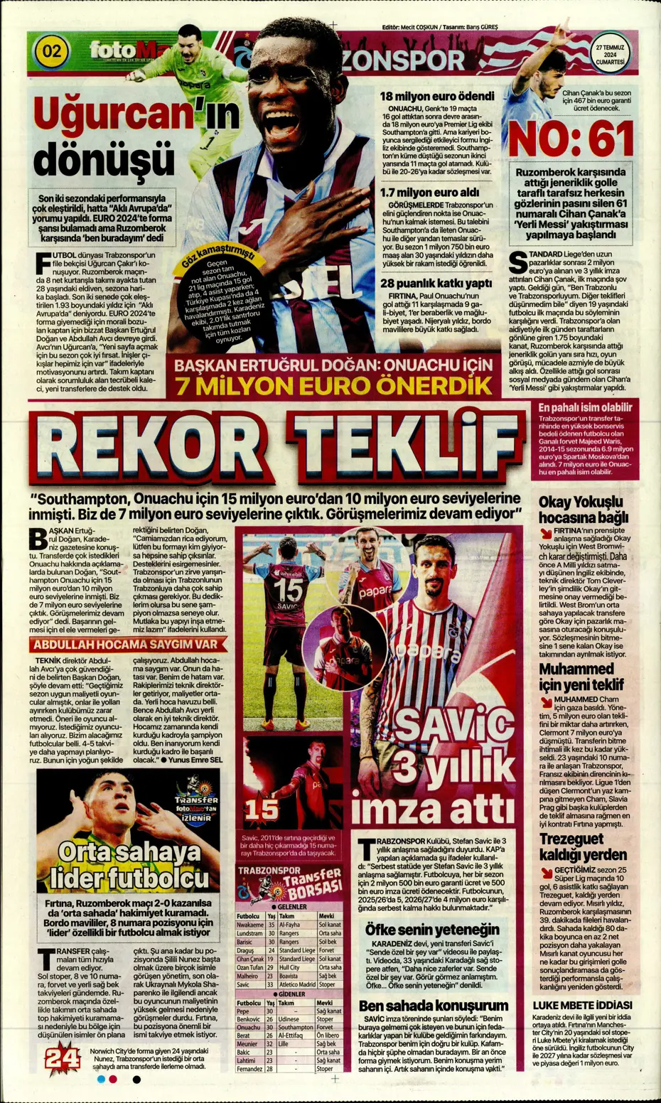 "Rodrigo Becao'ya Lyon kancası" | Sporun manşetleri - 12