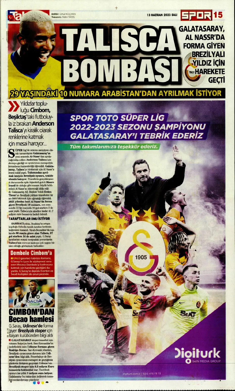 "Dembele hamlesi" | Sporun Manşetleri - 20 "Dembele hamlesi" | Sporun Manşetleri - 20
