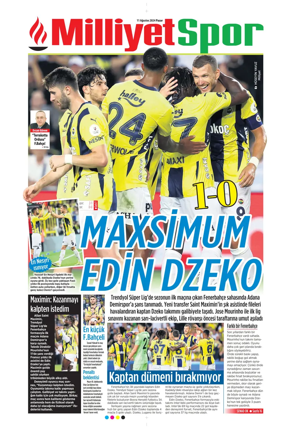 "Mou varsa fire yok" | Sporun manşetleri (11 Ağustos 2024) - 25