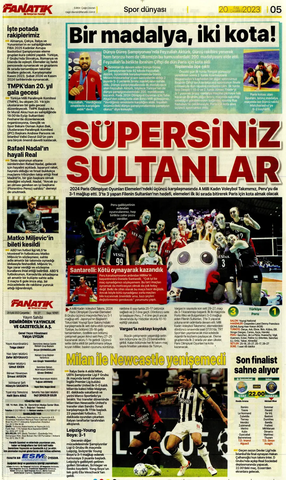 "Aslan devler sahnesinde" | Sporun Manşetleri - 4