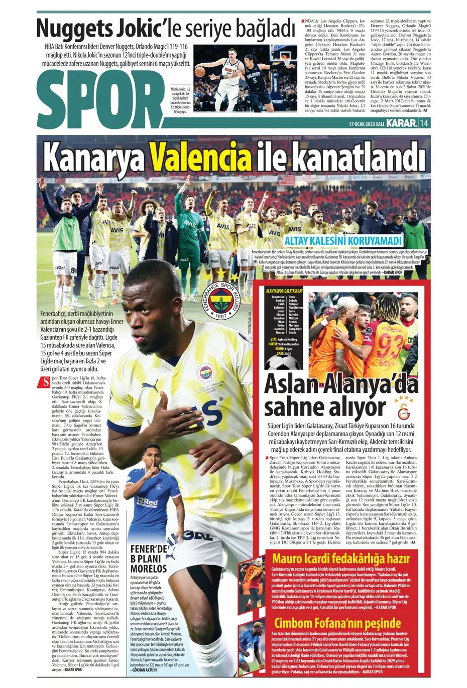 Sporun Manşetleri (17 Ocak 2023) - 13