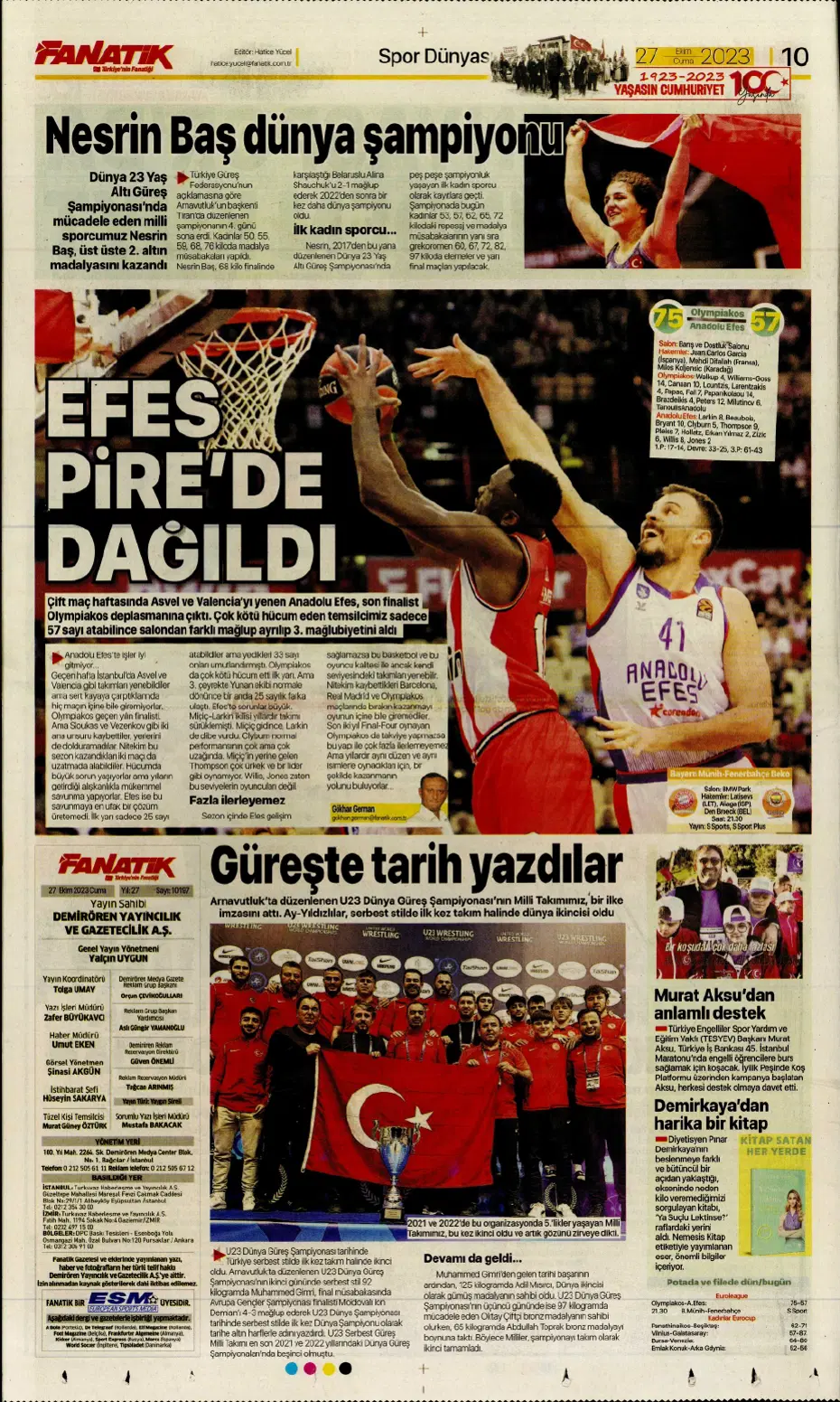 "Yüzyılın Fener'i" | Sporun manşetleri (27 Ekim 2023) - 3