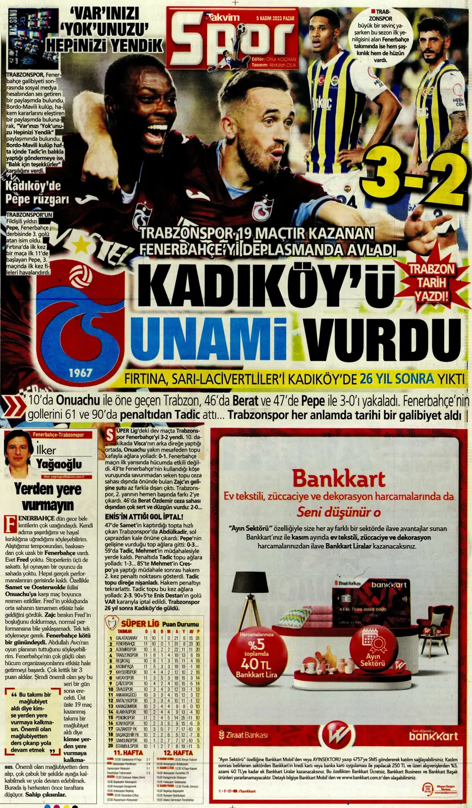 "Kadıköy'de tarihi fırtına" | Sporun manşetleri (5 Kasım 2023) - 45