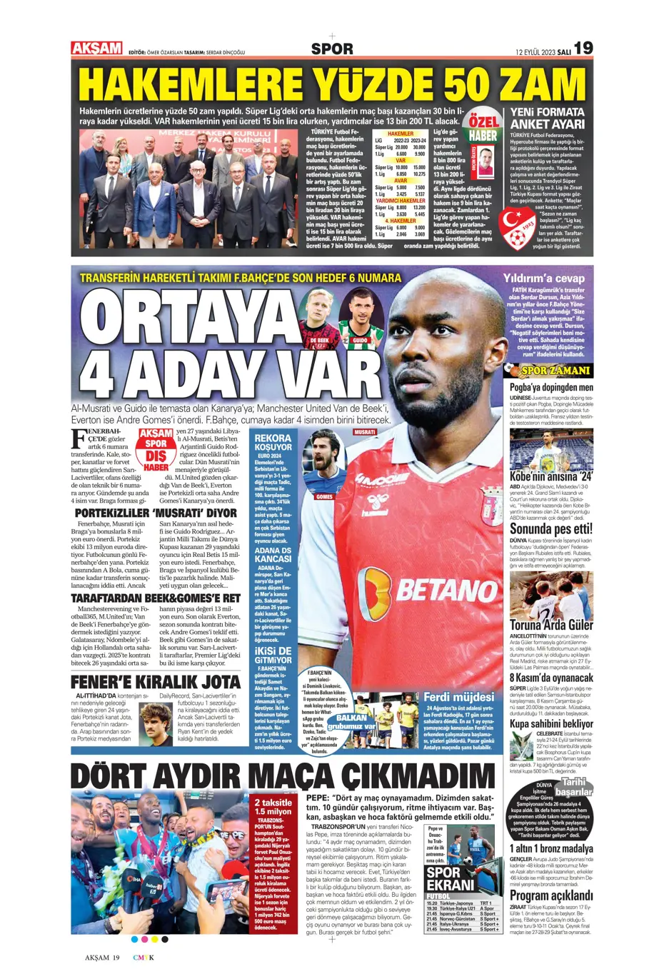 "Kartal'da Lingard sürprizi" | Sporun manşetleri (12 Eylül 2023) - 6