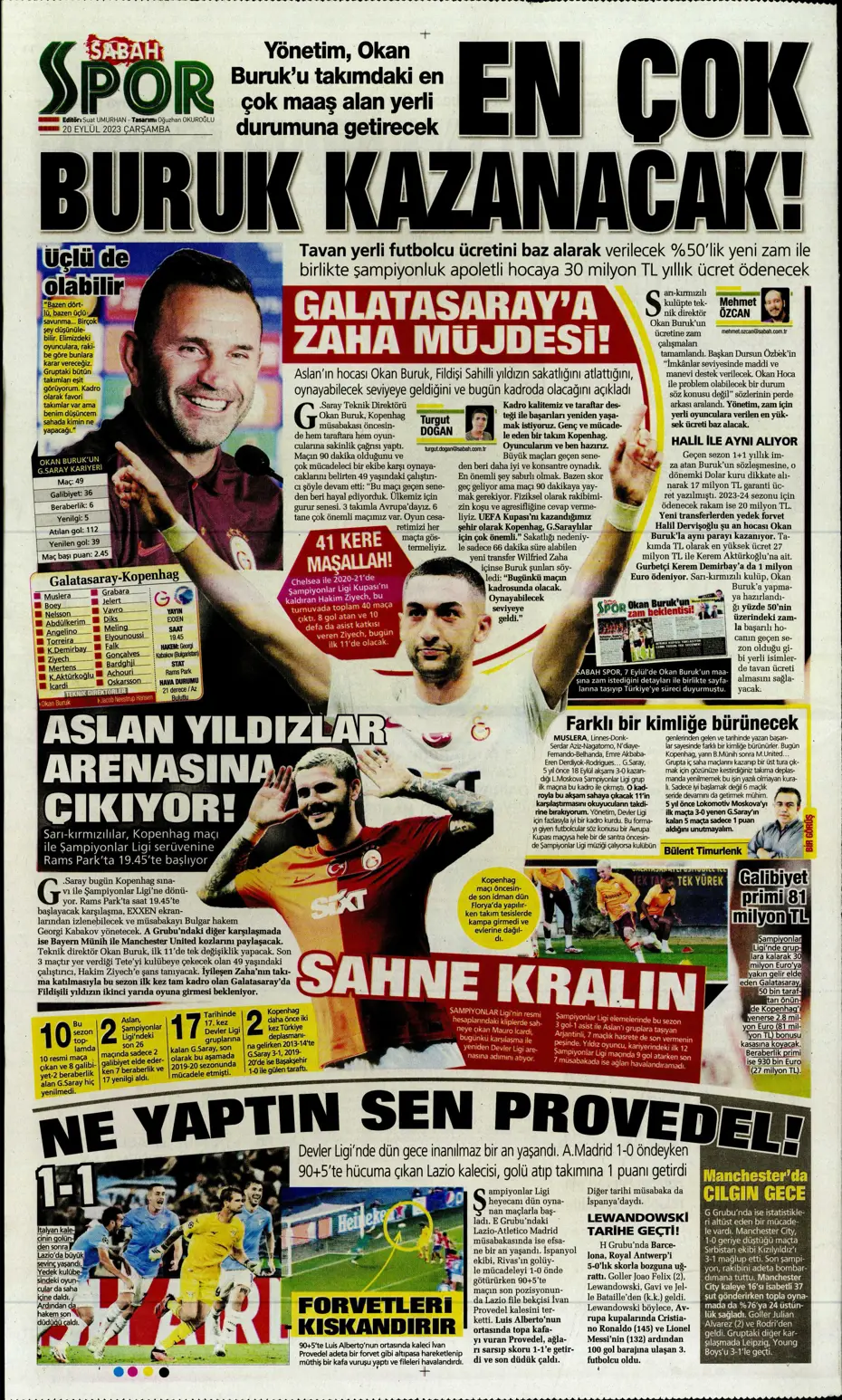 "Aslan devler sahnesinde" | Sporun Manşetleri - 20