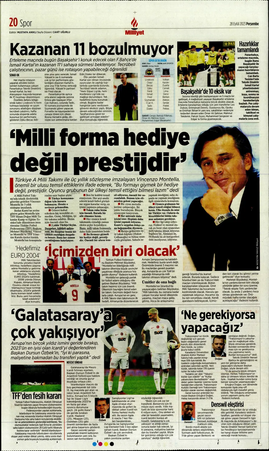 "Tarihi eser" | Sporun manşetleri (28 Eylül 2023) - 25