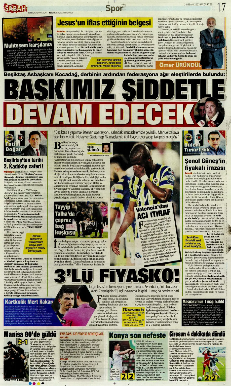 "10 parmak tarih yazdılar" - Sporun manşetleri (3 Nisan 2023) - 25