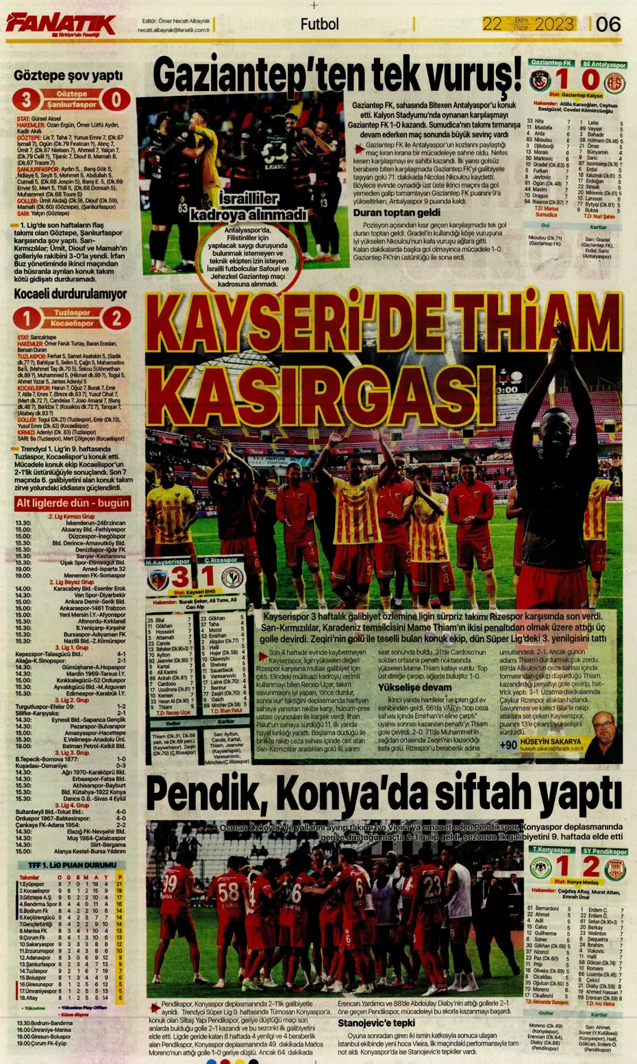 "Derbilerin Aslanı" | Sporun manşetleri (22 Ekim 2023) - 9