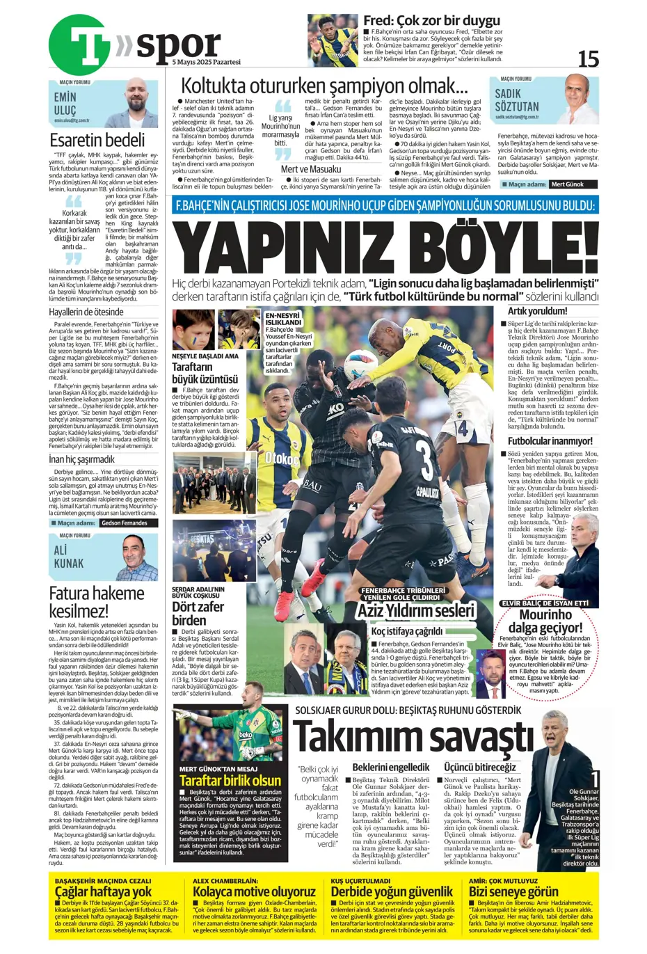 "Hayallere Kartal pençesi" | Sporun manşetleri - 43