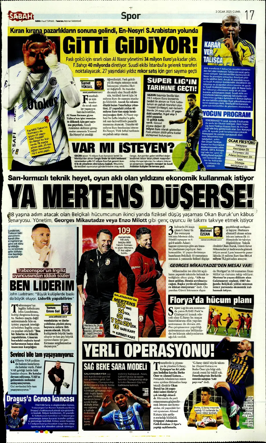 "Fatih Terim, Galatasaray'ın yıldızını istiyor" | Sporun manşetleri - 15