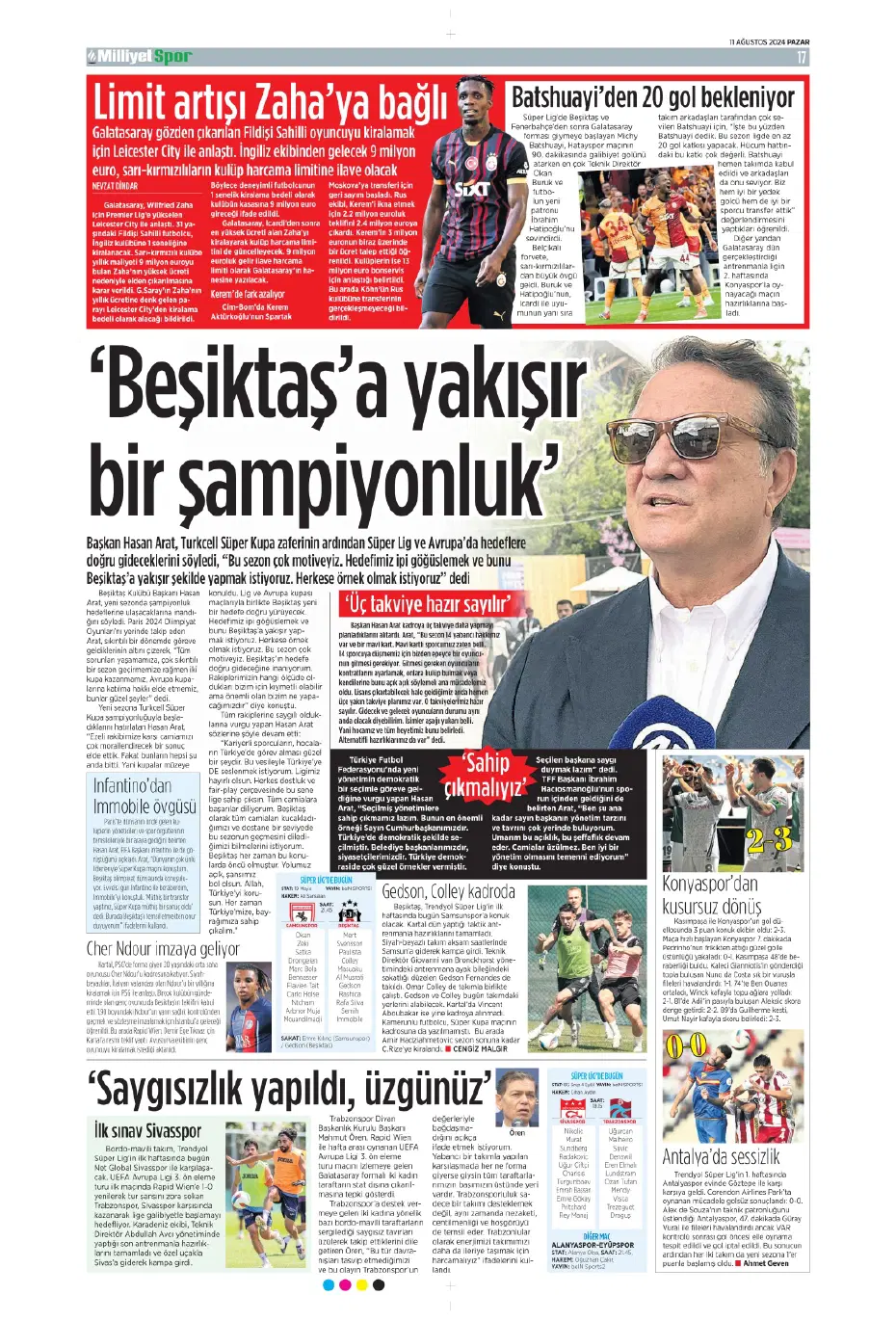 "Mou varsa fire yok" | Sporun manşetleri (11 Ağustos 2024) - 18