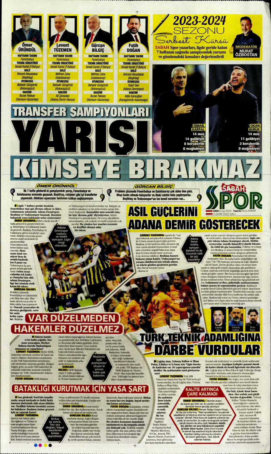 "İşte Okan Buruk'un imha planı" | Sporun manşetleri (3 Ekim 2023) - 27
