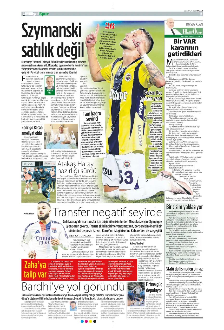 "Mikautadze'de sona doğru" | Sporun manşetleri (29 Aralık 2024) - 21