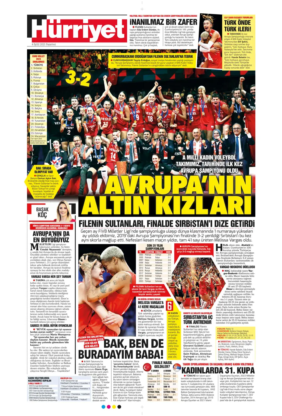 "100'ümüzün akı Türk kadını" | Sporun manşetleri (4 Eylül 2023) - 18