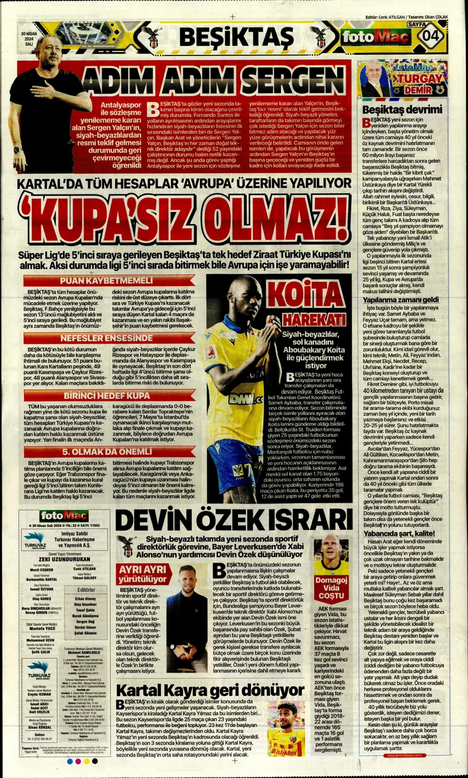 "Real'in golcüsü Aslan'a" | Sporun manşetleri (30 Nisan 2024) - 11