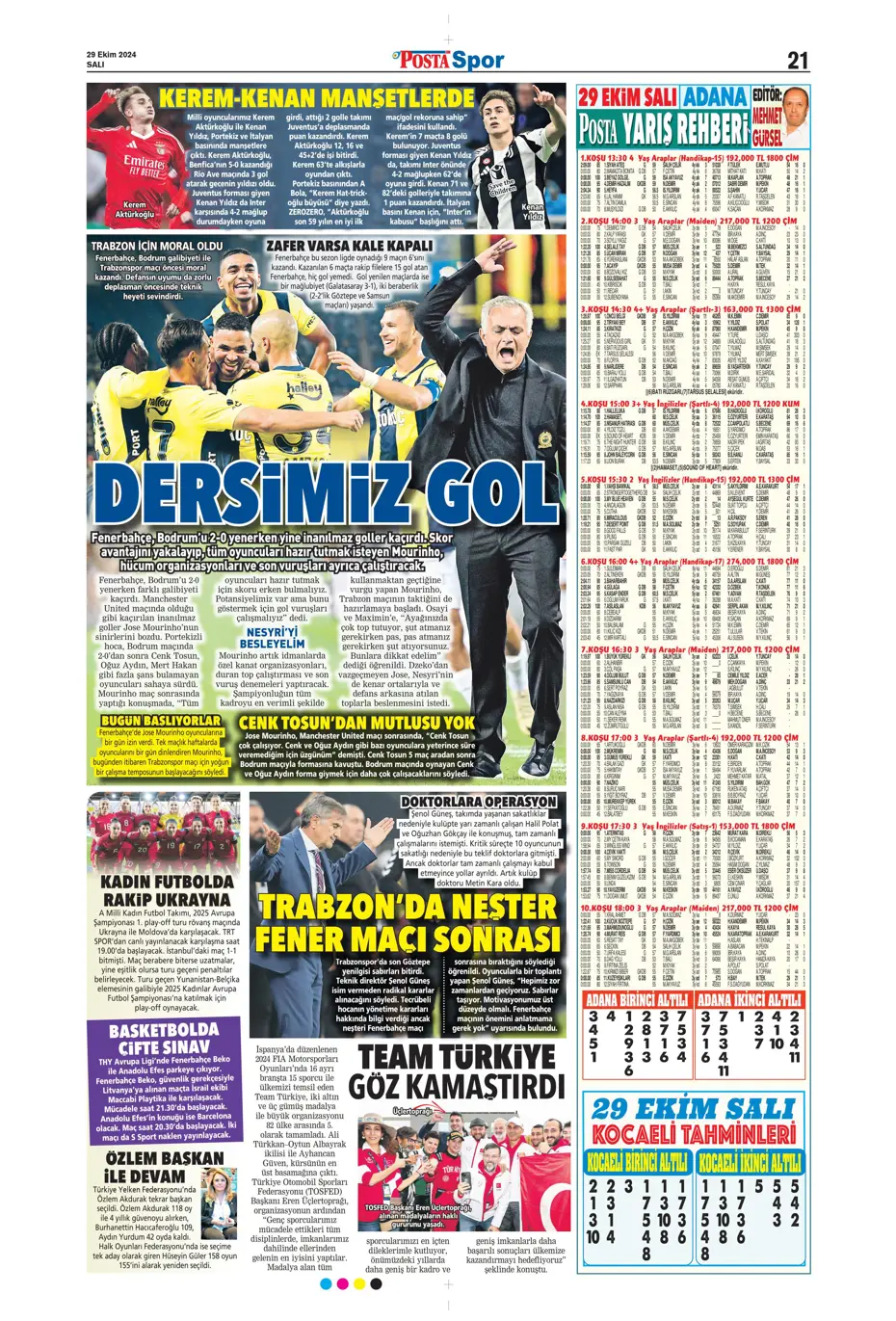 "Cimbom zirvede tek başına" | Sporun manşetleri (29 Ekim 2024) - 30 "Cimbom zirvede tek başına" | Sporun manşetleri (29 Ekim 2024) - 30