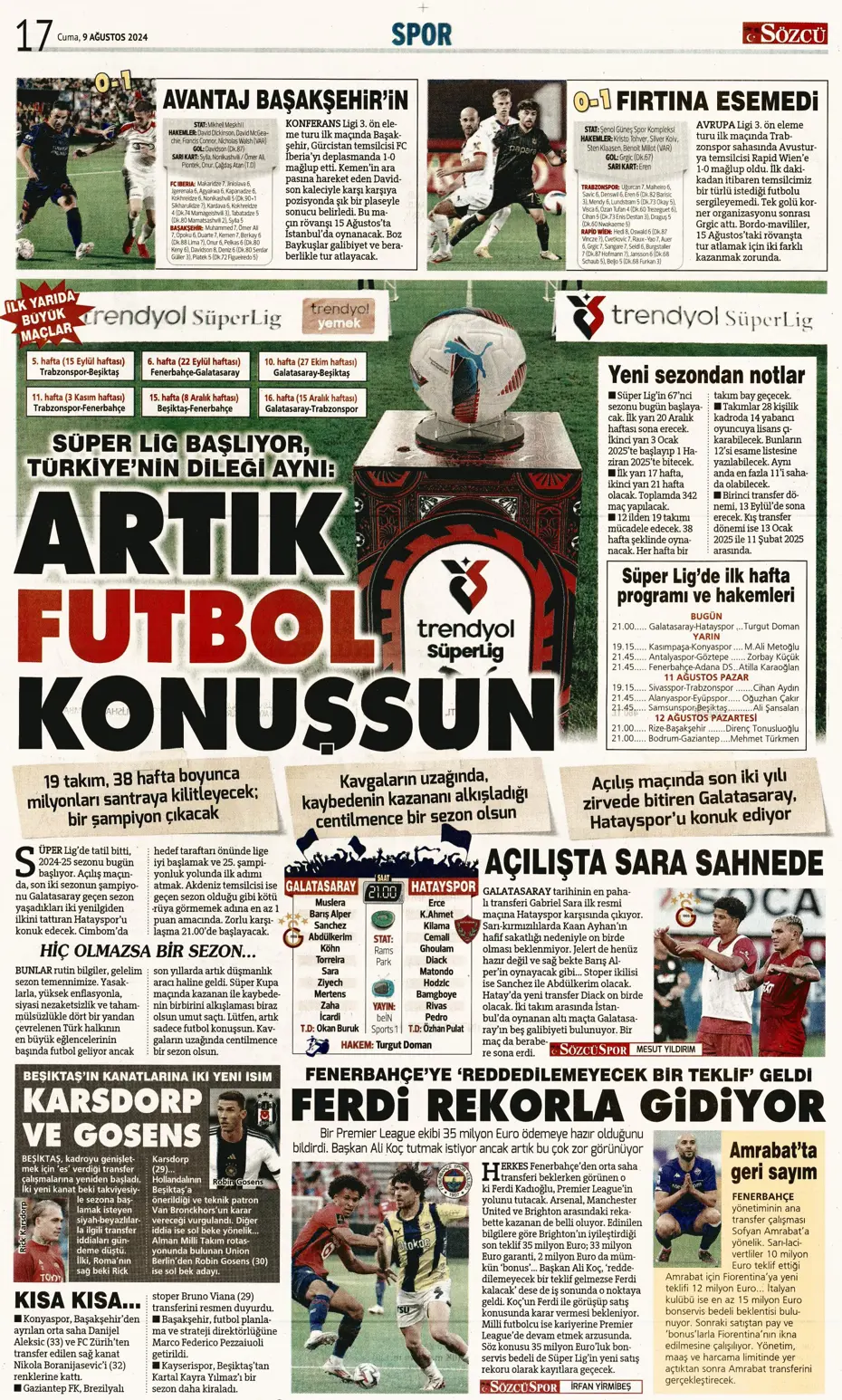 "Sahne şampiyonun" | Sporun manşetleri (9 Ağustos 2024) - 31