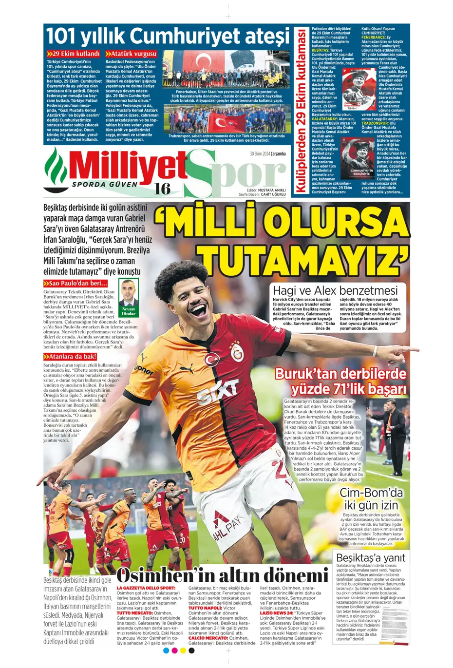 "Anderson Talisca atağı" | Sporun manşetleri - 24