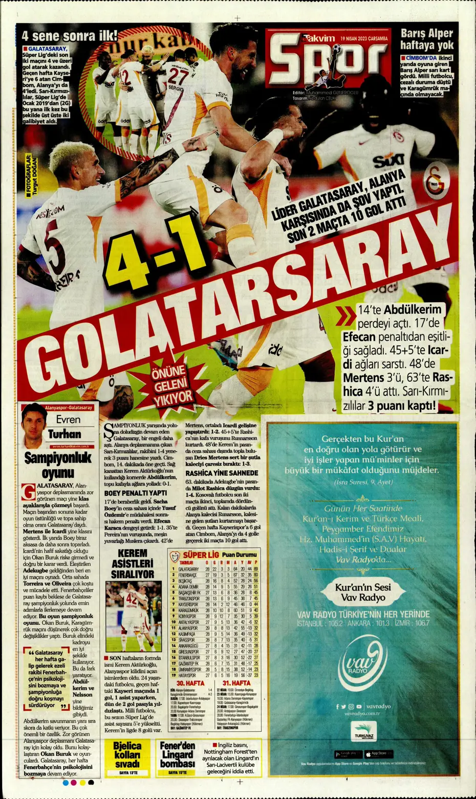 "Galatasaray'ın şov gecesi" | Sporun Manşetleri - 41