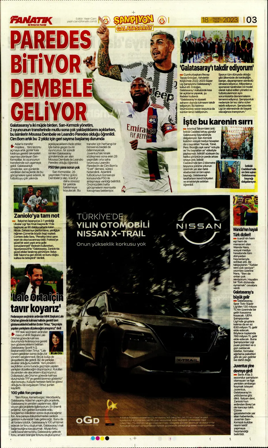 "Dzeko bavulları topluyor" Sporun manşetleri (18 Haziran 2023) - 2