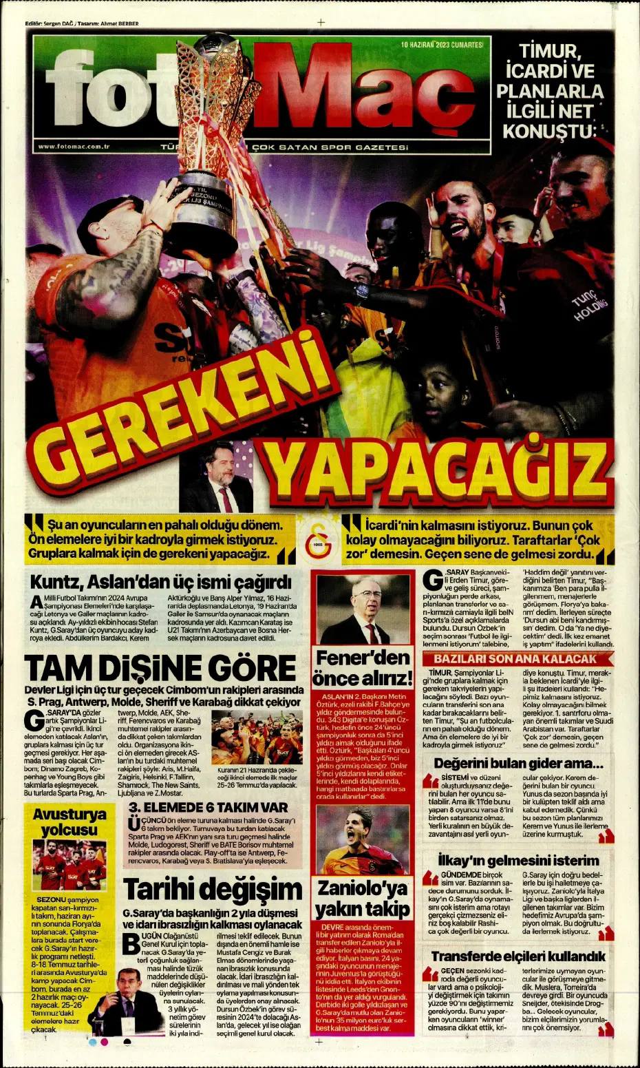 "Nelsson'un yerine Merih Demiral" | Sporun manşetleri (10 Haziran 2023) - 10
