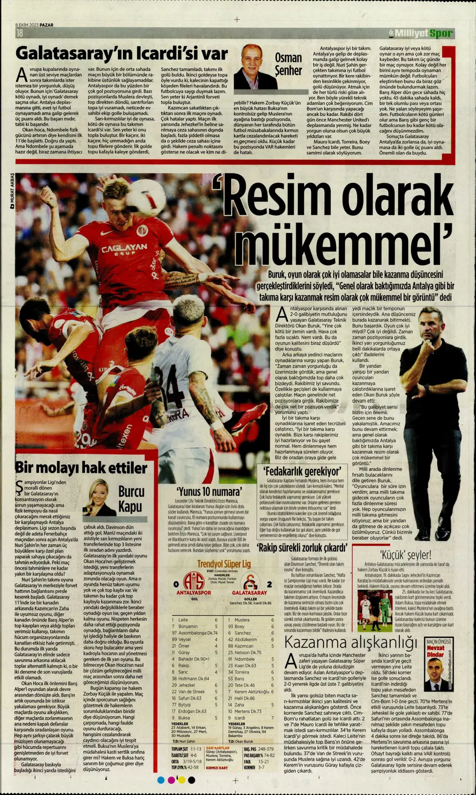 "Bjelica gidiyor, Avcı geliyor" | Sporun manşetleri (8 Ekim 2023) - 25