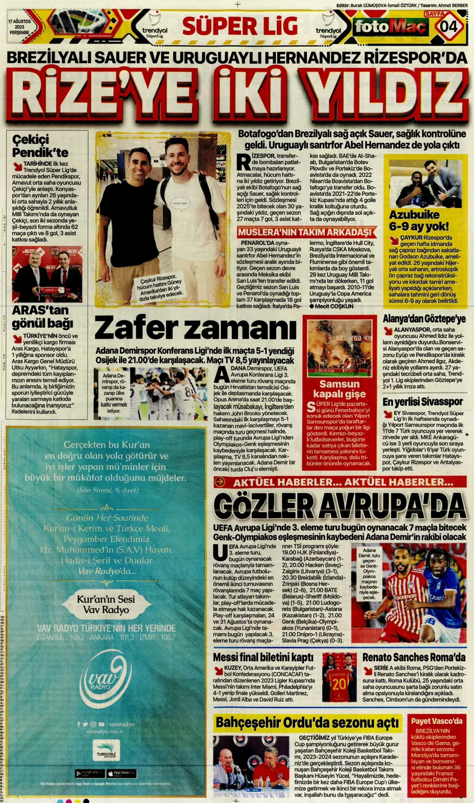 "Anderson Talisca için yoğun mesai" | Sporun Manşetleri - 16