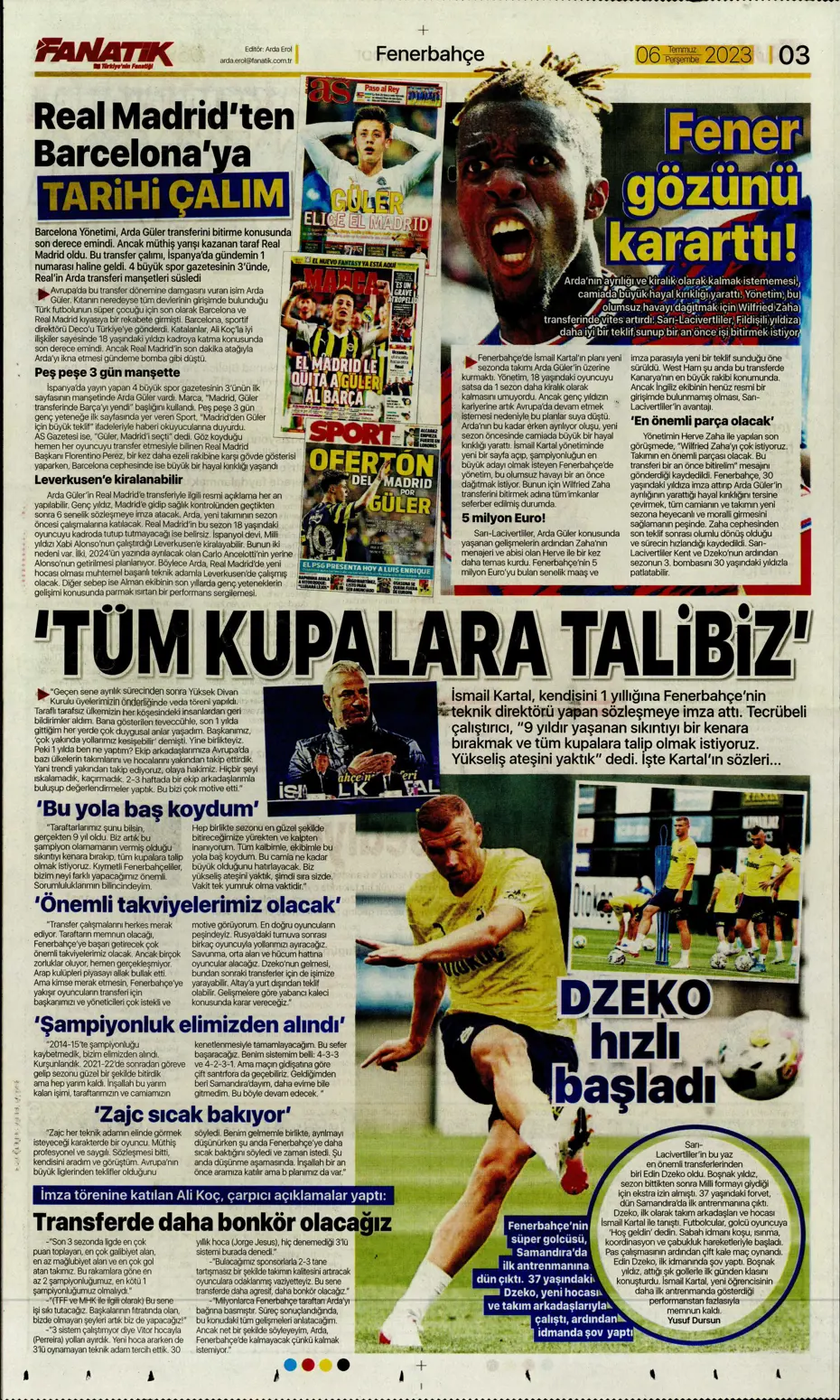 "Icardi'de Enrique krizi" | Sporun manşetleri (6 Temmuz 2023) - 5