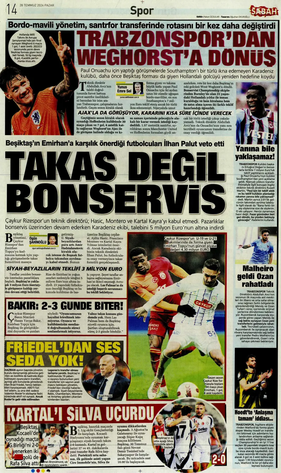 "Aslan'da rota Gravenberch" | Sporun Manşetleri (28 Temmuz 2024) - 29 "Aslan'da rota Gravenberch" | Sporun Manşetleri (28 Temmuz 2024) - 29