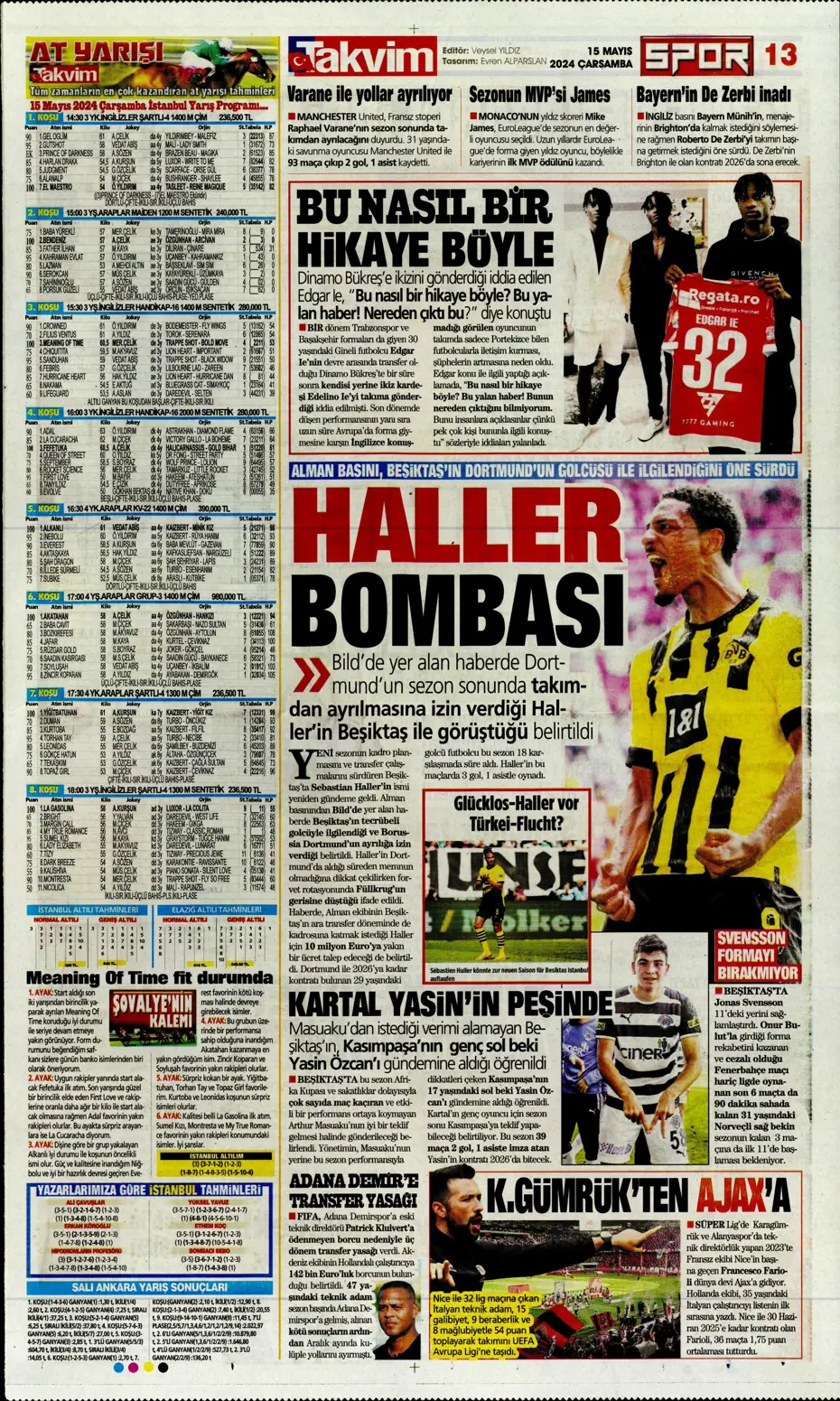 "Mourinho'ya 100 milyon euro" | Sporun manşetleri (15 Mayıs 2024) - 20