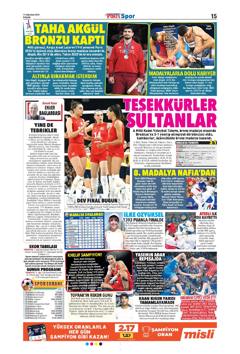 "Mou varsa fire yok" | Sporun manşetleri (11 Ağustos 2024) - 21