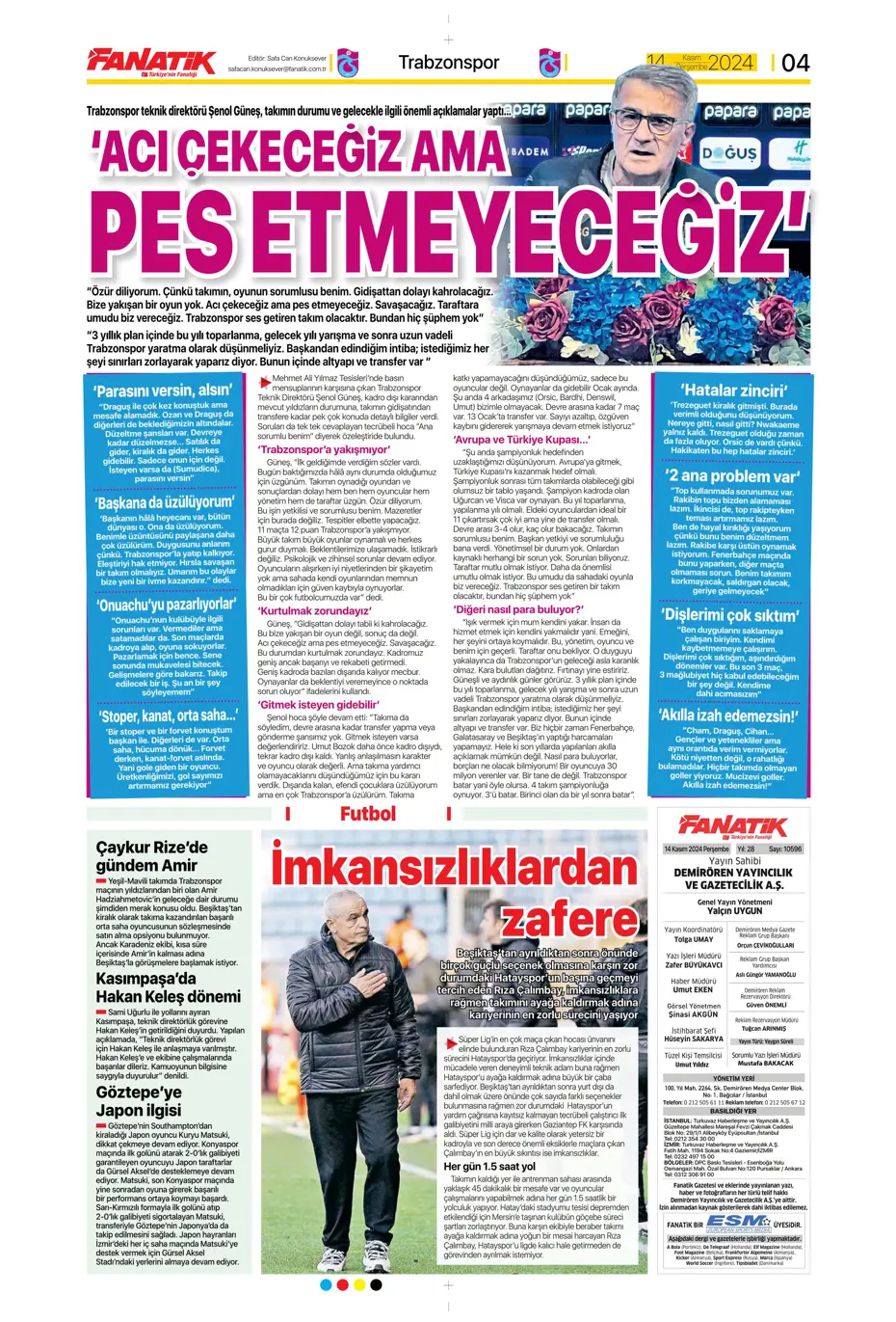 "Talisca'dan yeşil ışık" | Sporun manşetleri (14 Kasım 2024) - 4 "Talisca'dan yeşil ışık" | Sporun manşetleri (14 Kasım 2024) - 4